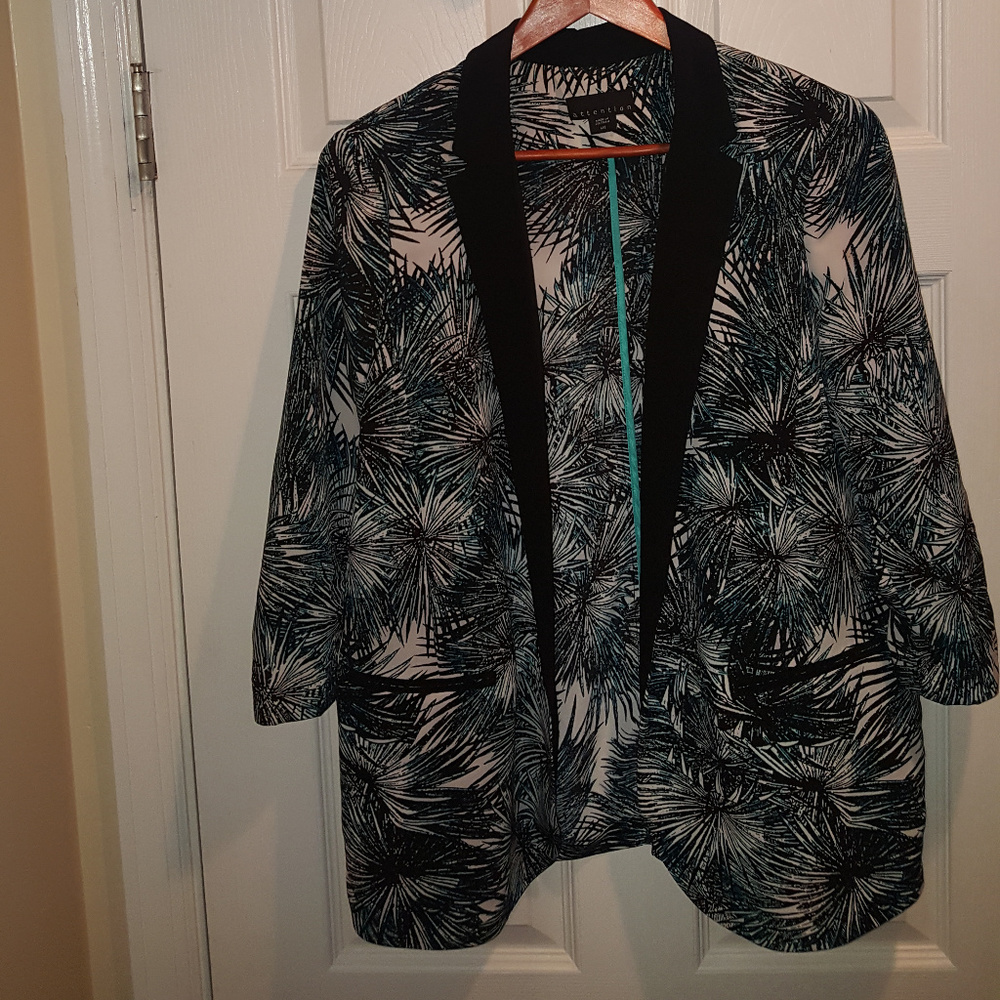 Black/ Green Attention Trendy Blazer